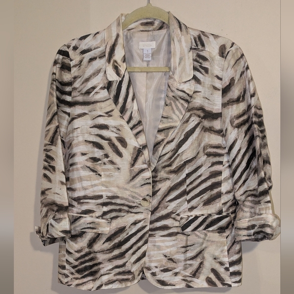 š„FINALš„Chico's Zebra Print Blazer - Picture 2 of 8